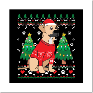 Black Mouth Cur Christmas Posters and Art